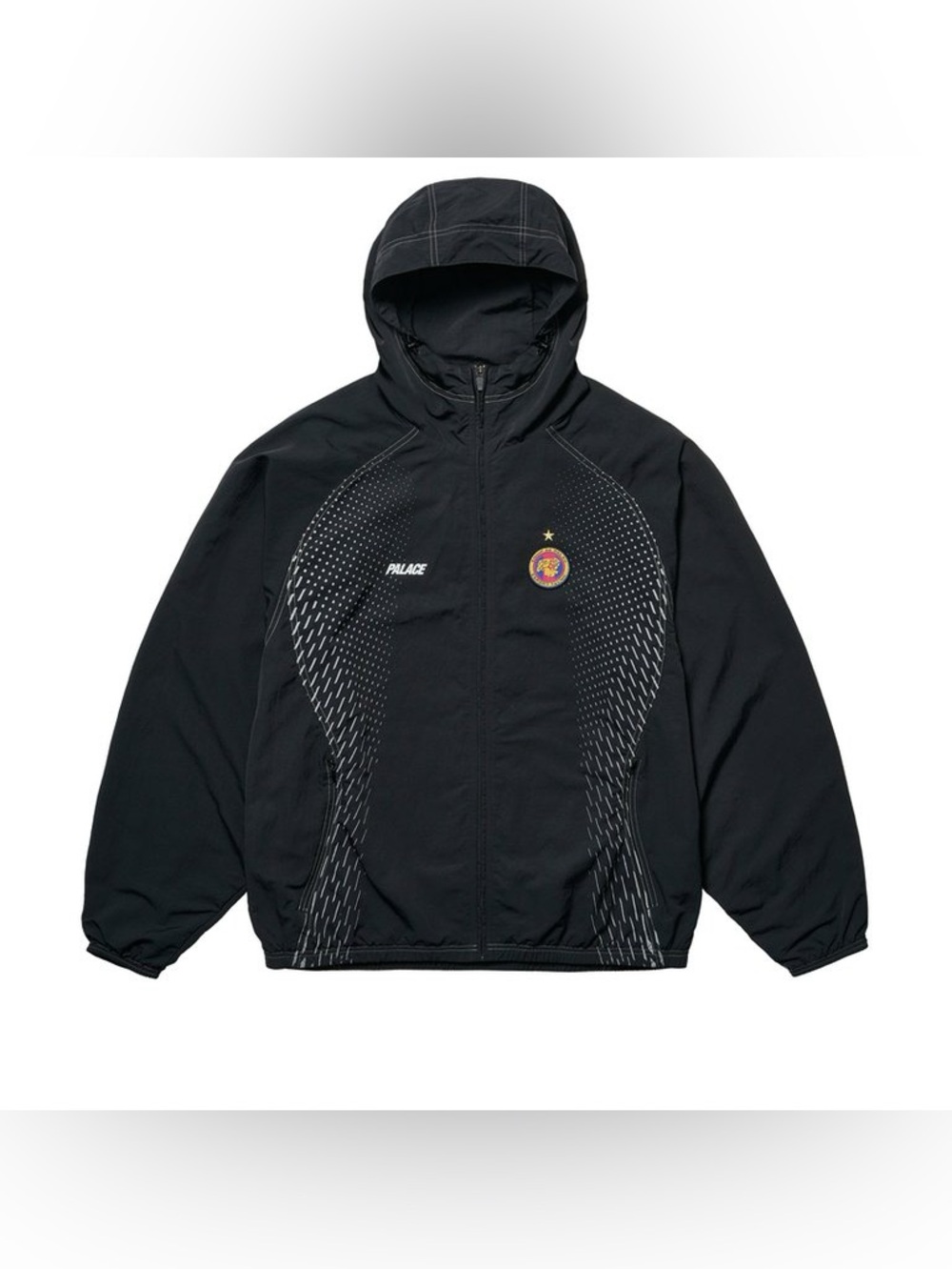 PALACE PRO TEAM HOODED SHELL JACKET BLACK FW25 Logo Warm Up Men's Size Large